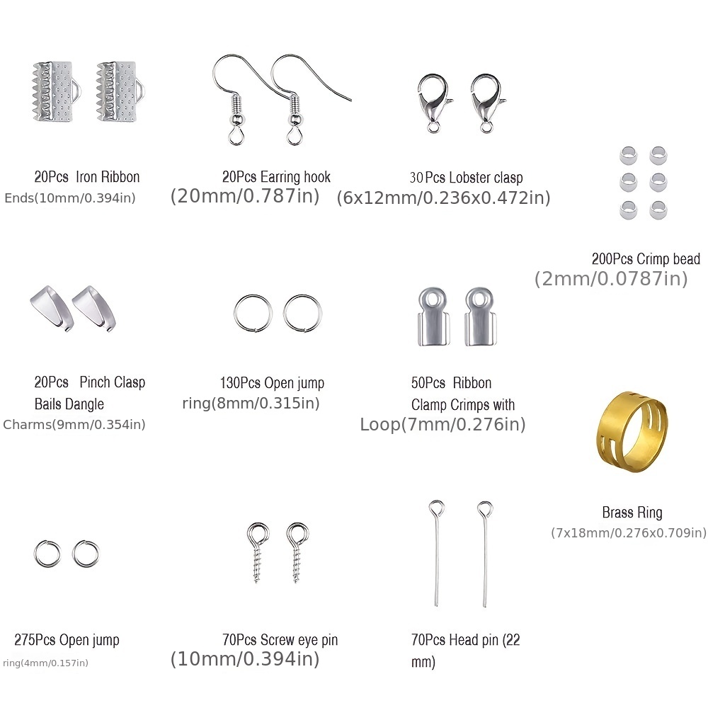 Hypoallergenic Earring Making , 2682Pcs Earring Supplies for Earring Making  and Repairing with Tools 