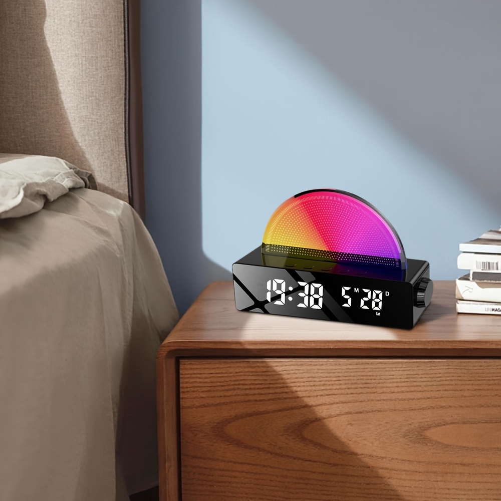 JALL Reloj despertador con luz de amanecer para niños, durmientes pesados,  dormitorio, pantalla completa mejorada con simulación de amanecer, ayuda