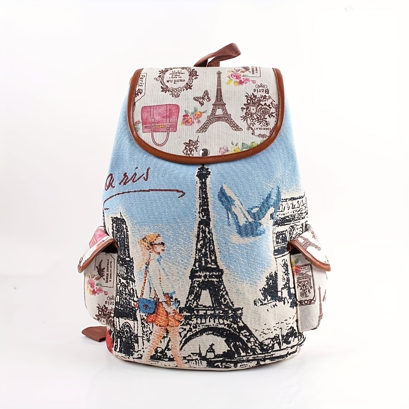 Mochila de moda de mujeres de viaje con de gran capacidad & con estampado  de letra , estilo callejero, Moda de Mujer