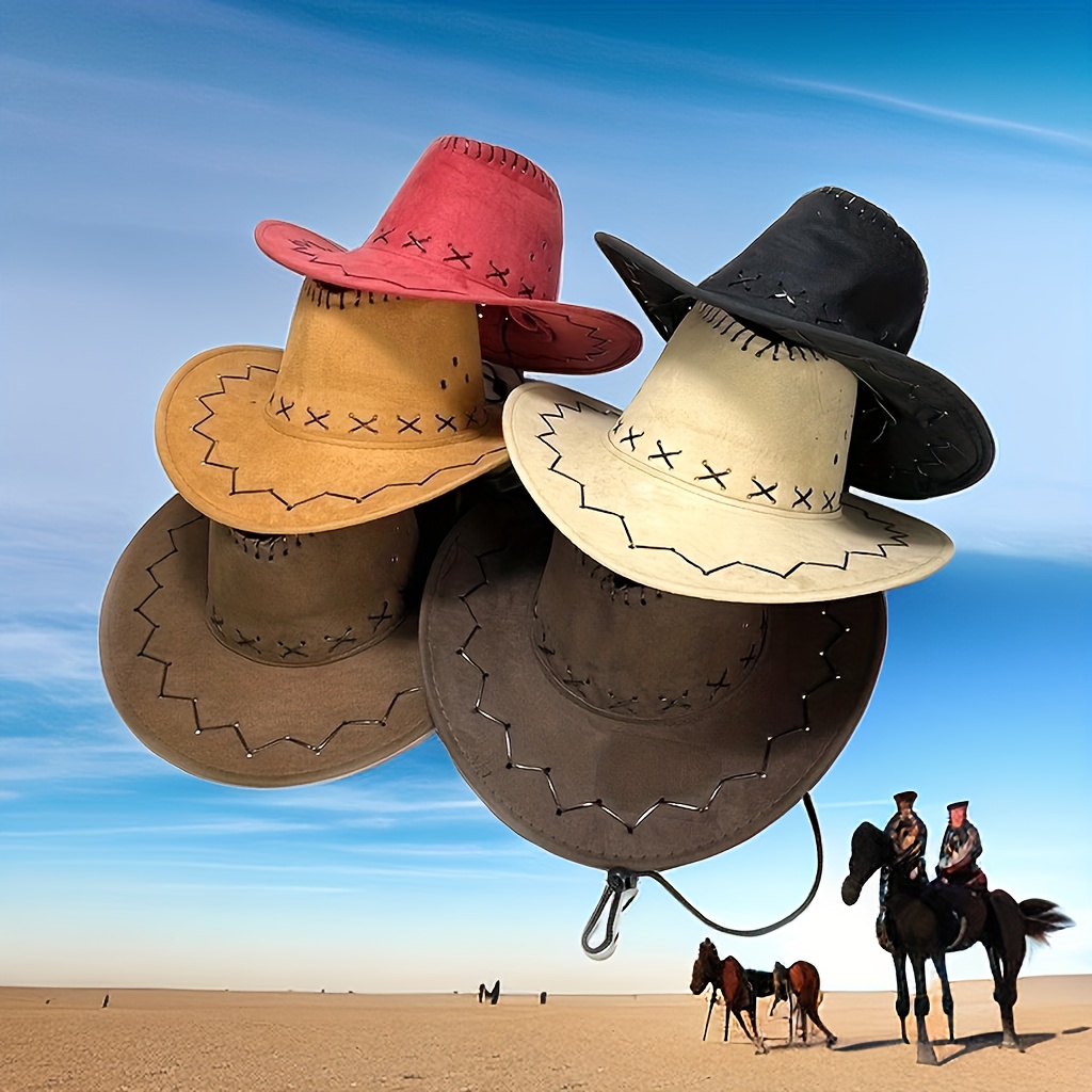 Sombrero Vaquero Vaquera Occidental Sombrero Caballero Negro - Temu