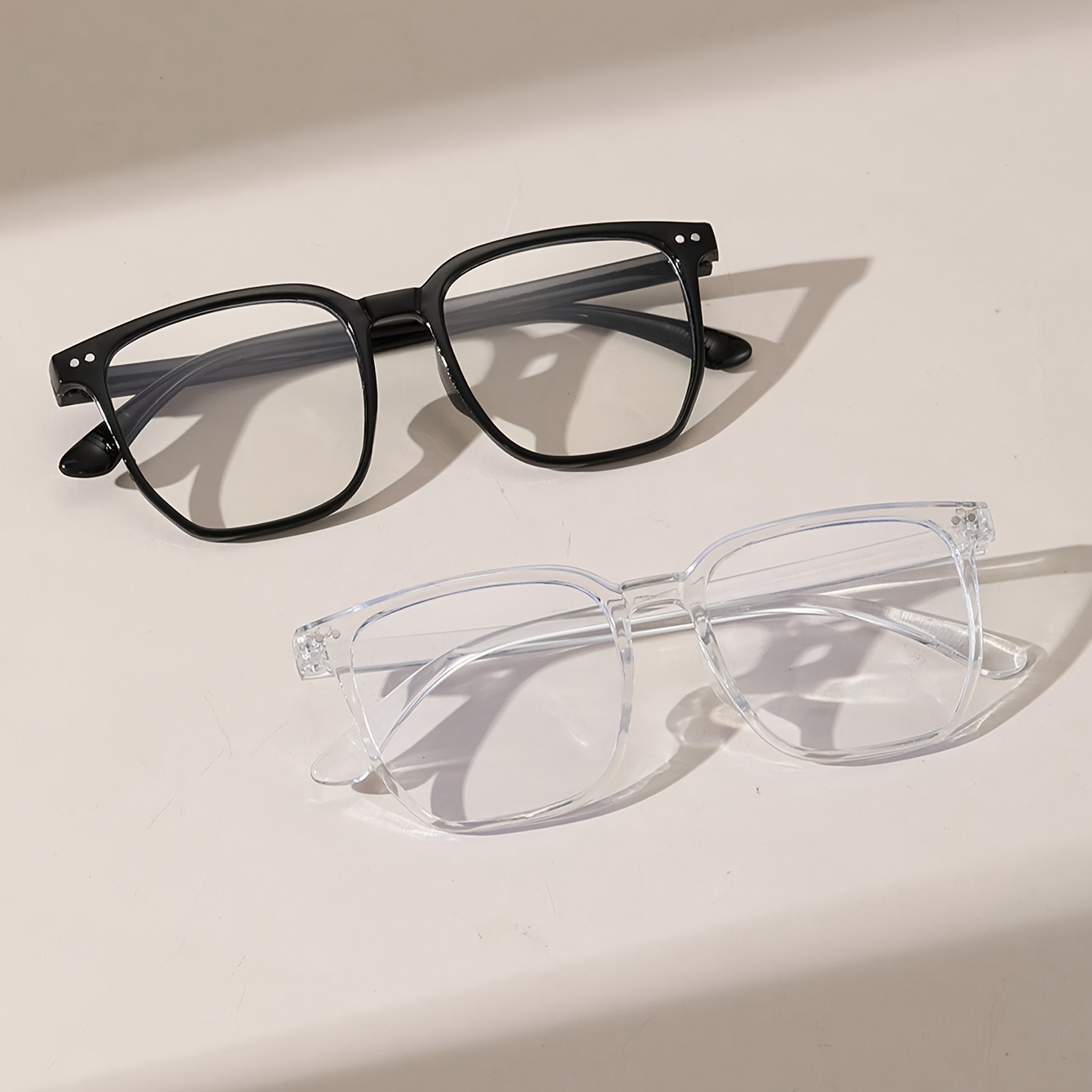 Gafas de moda con lentes transparentes para hombre y mujer, anteojos  decorativos cuadrados bonitos para fotomatón, 2 uds. - Temu