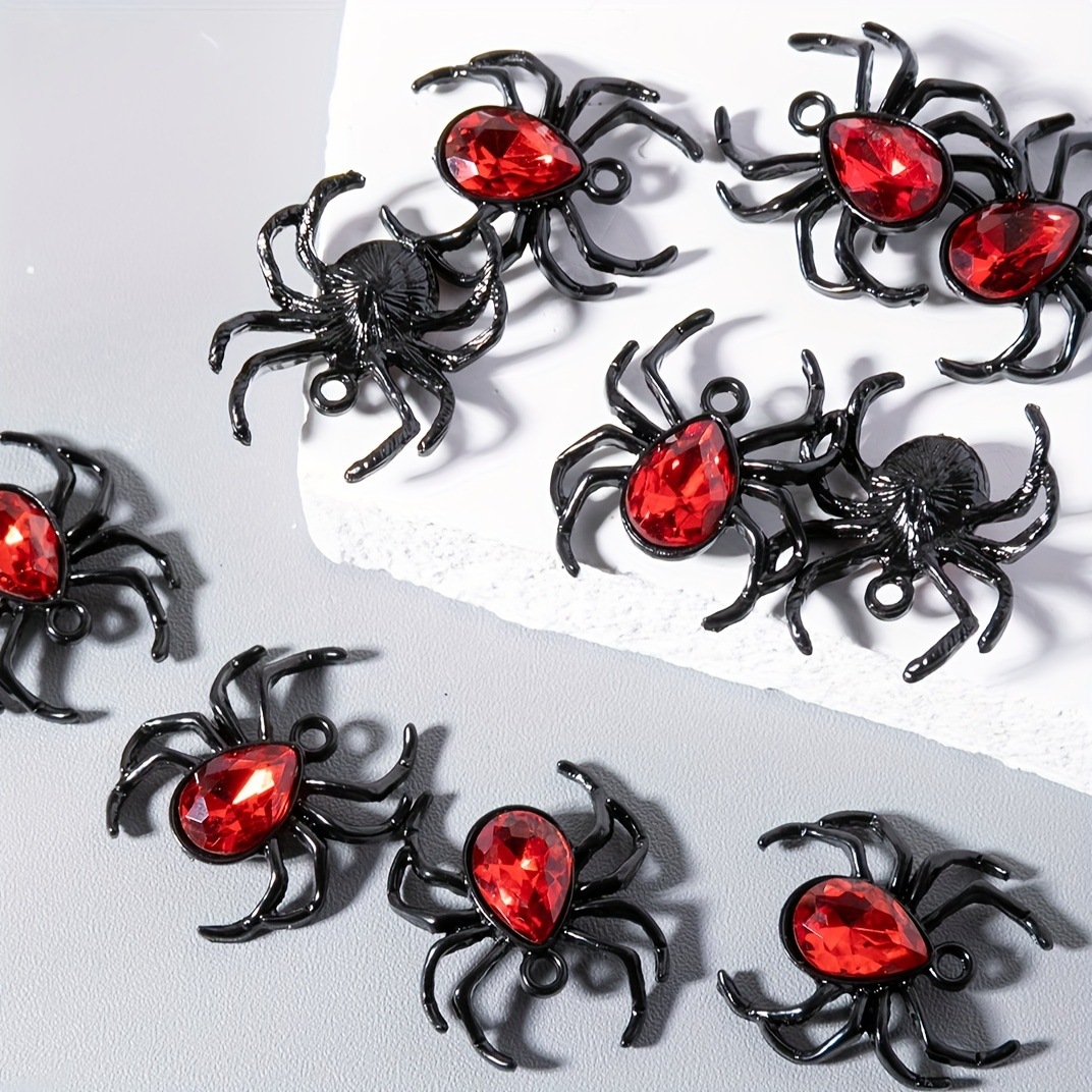 Halloween Colorful Unique Mini Shiny Spider Resin Charms For - Temu