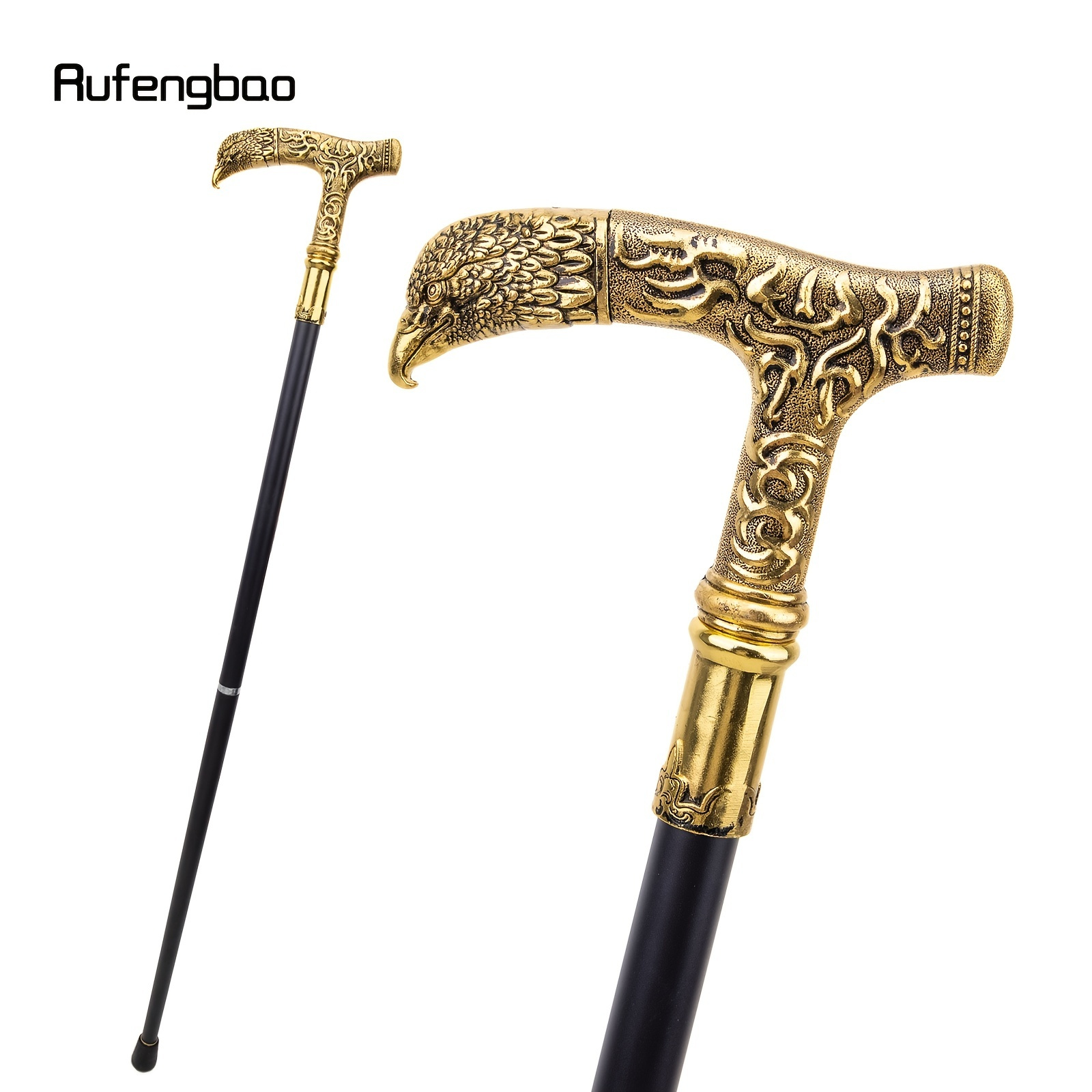 1pc Golden Black Luxury Bear Handle Walking Cane, Fashion Decorative  Walking Stick Gentleman Elegant Cosplay Cane Knob Crosier