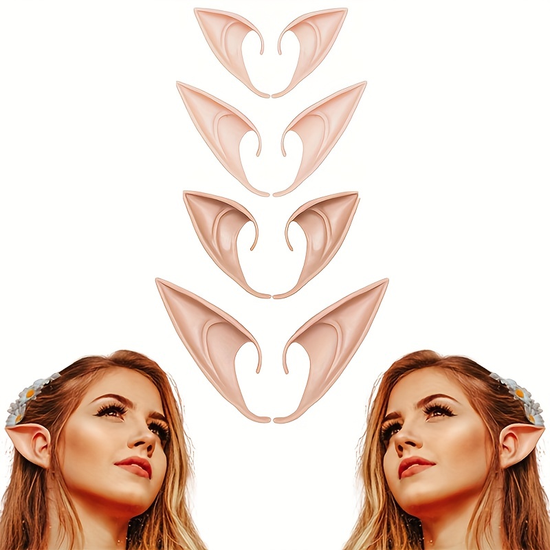 1 par de orejas de elfos de elfos de fiesta de halloween anime hada cospaly  disfraces de látex vampiro