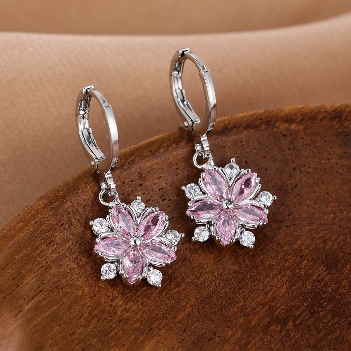 Korean Fashion Small Fresh Green Cherry Blossom Flower Stud Earrings for  Women Opal Earrings Wedding Valentines Day Gift Jewelry