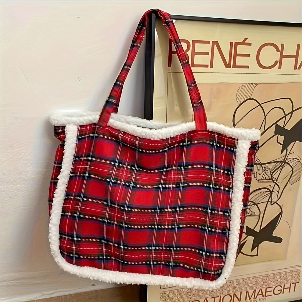 Red best sale plaid handbags