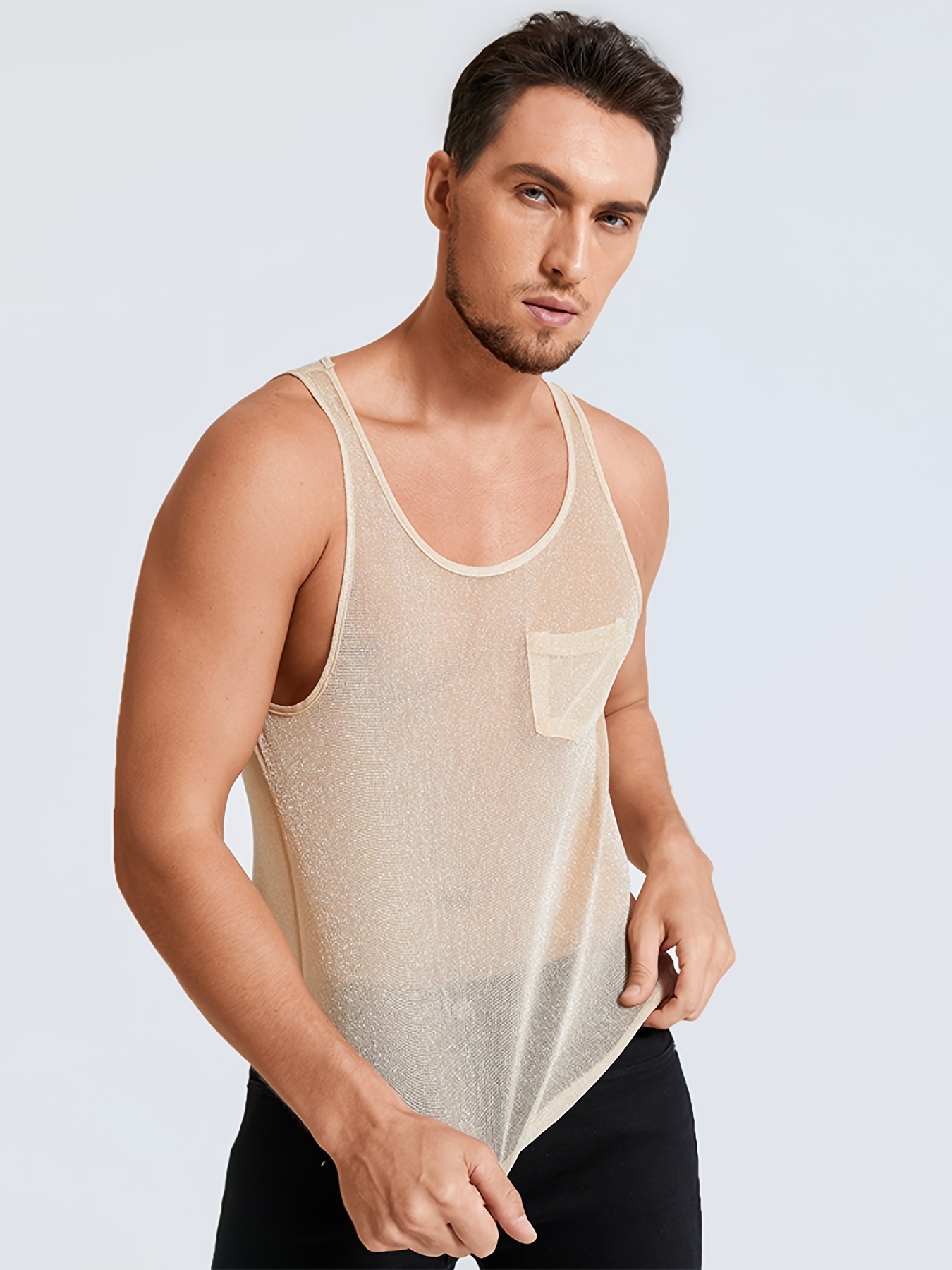 White mesh hot sale tank top