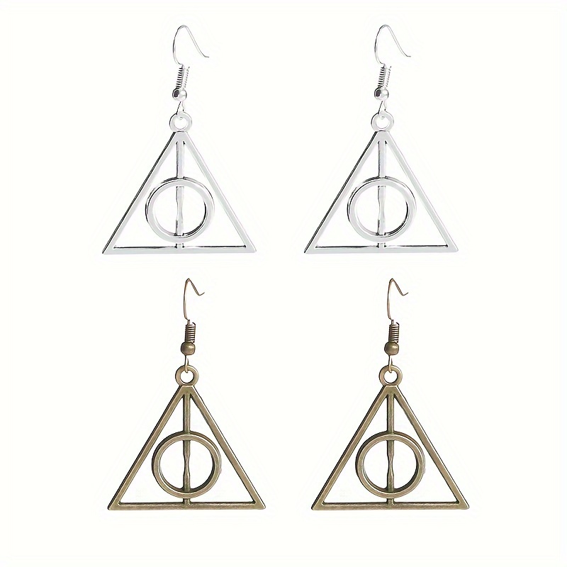 Pendientes de tuerca de Harry Potter para mujer, aretes colgantes de Snitch  dorada, accesorios de moda, regalos mágicos