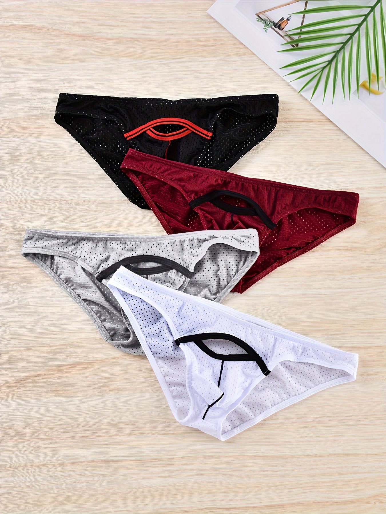 Underpants Sexy Mens Hollow Underwear Gay Slips Lingerie Briefs