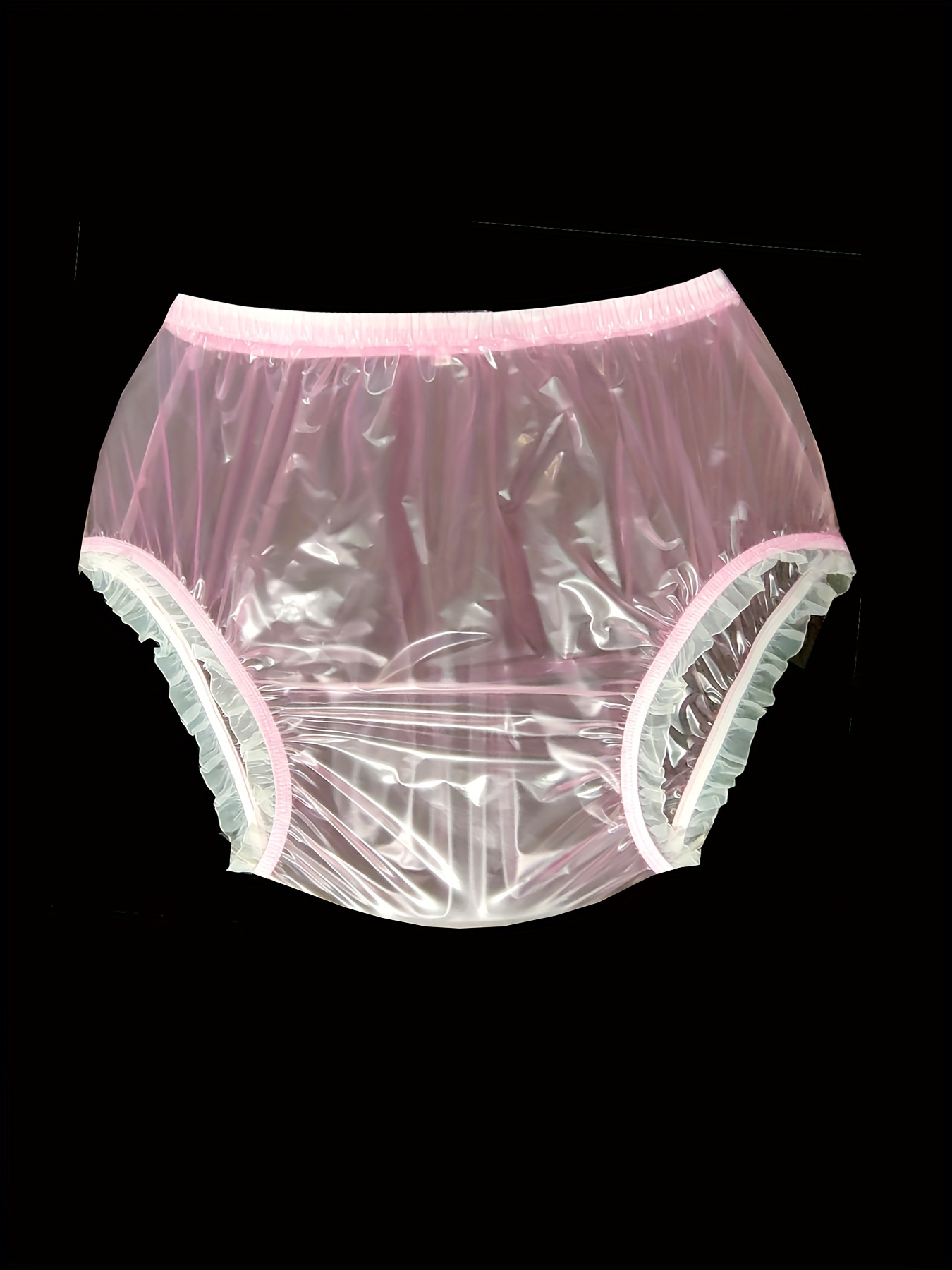 Top PVC incontinence couche pantalon en caoutchouc adulte bébé rose