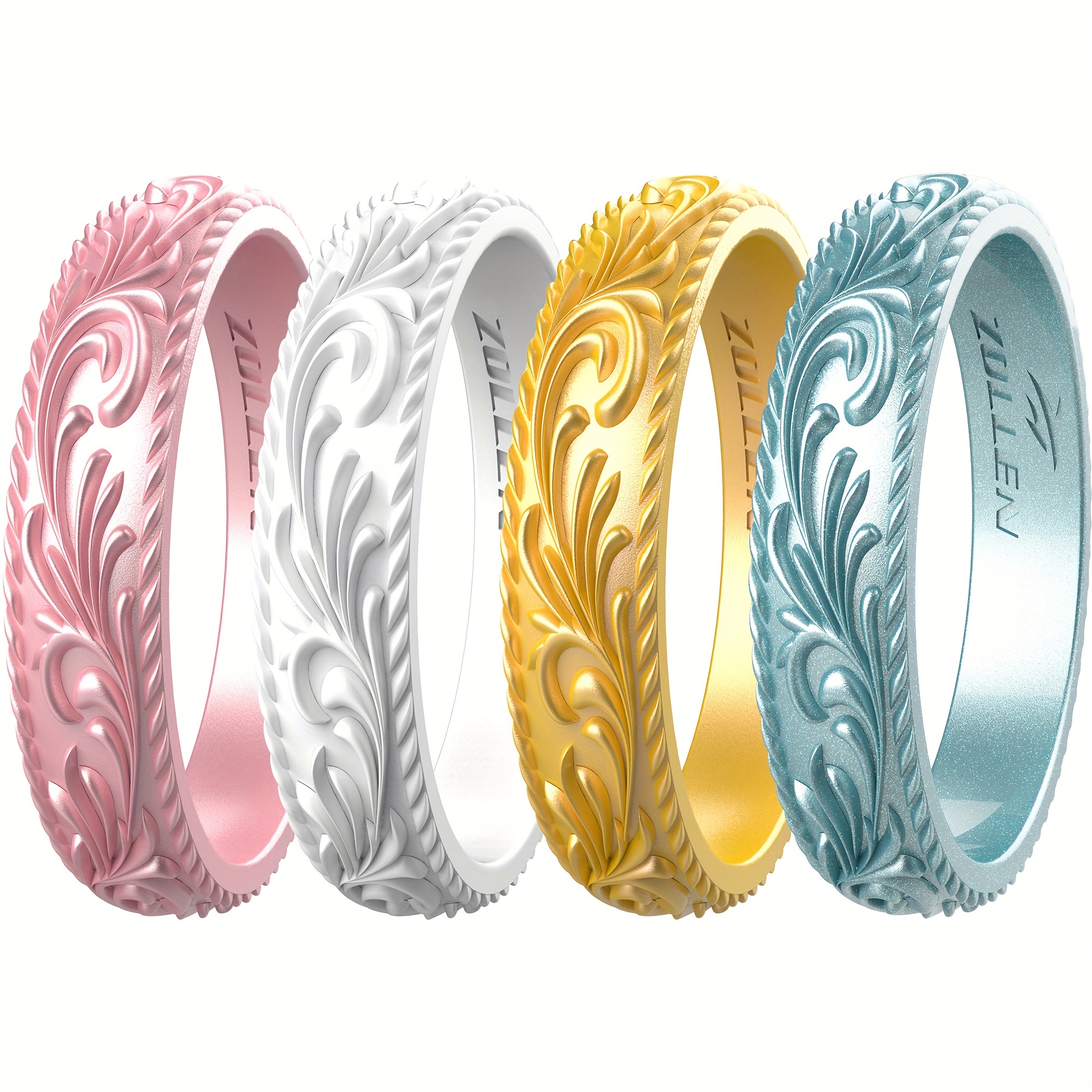 Fancy silicone hot sale wedding rings