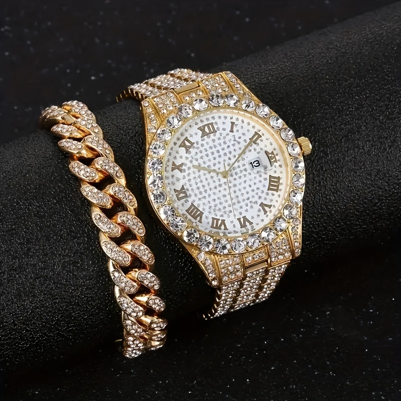 Diamond chains and watches hot sale