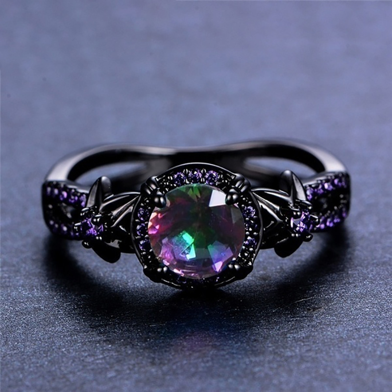 Mood Ring Inlaid Thermal Discoloration Stone Stainless Steel - Temu