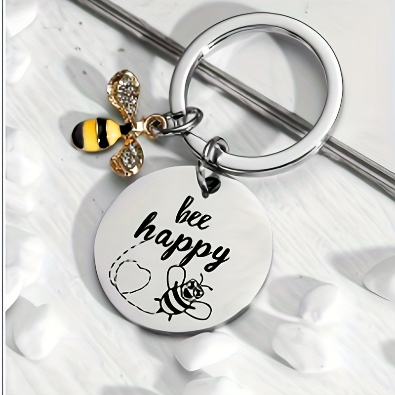 Queen Bee Crown Bumble Bee Keychain Necklace Vintage Bag Key - Temu