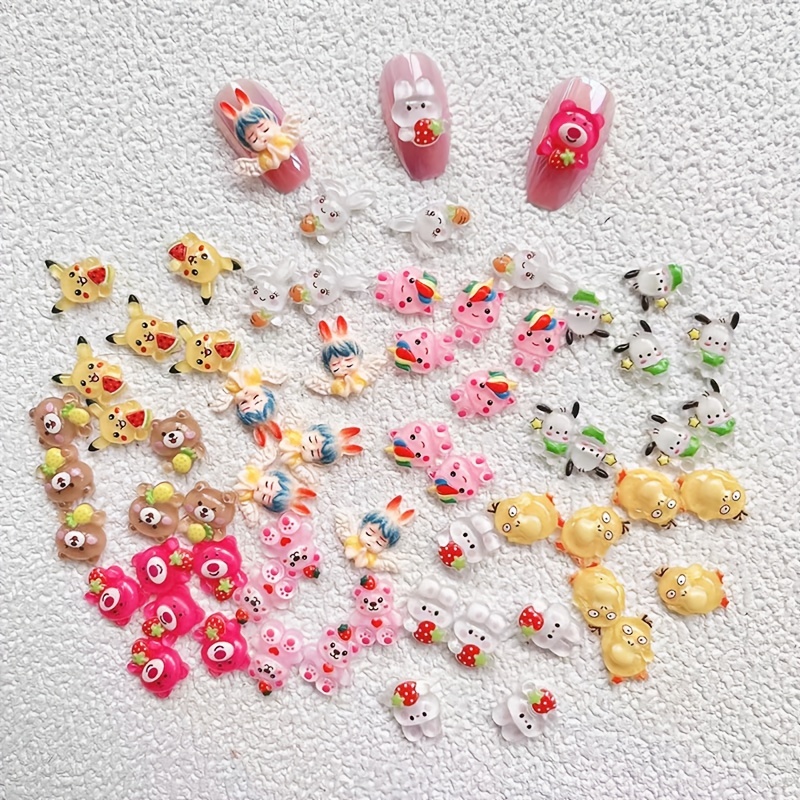 20pcs Cute Sanrio Nail Charms 2023 Fashion Bling Hello Kitty Nail Art  Kawaii Cartoon Anime Nail