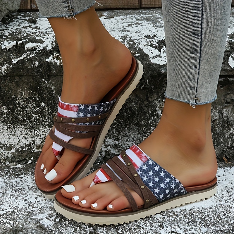 Patriotic hot sale flip flops