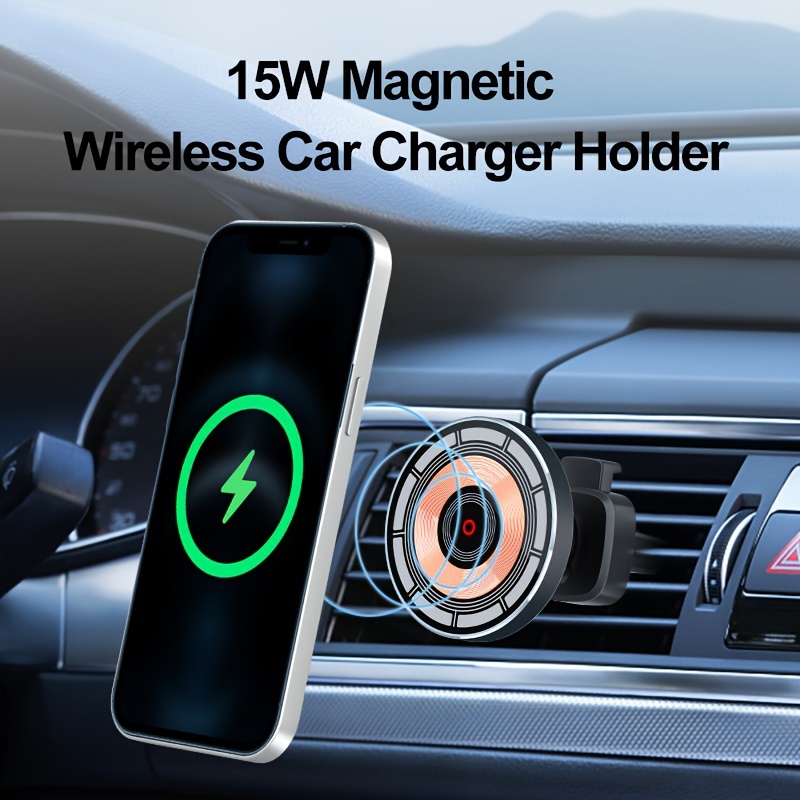 Cargador inalámbrico de coche magnético, soporte de teléfono para coche con  carga rápida de 15W, com Levamdar carga rápida