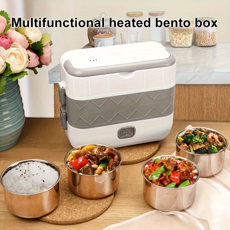 Electric Lunch Box Three-layer Stainless Steel Liner Cooking Insulation  Portable Rice Heater Sealed and Fresh