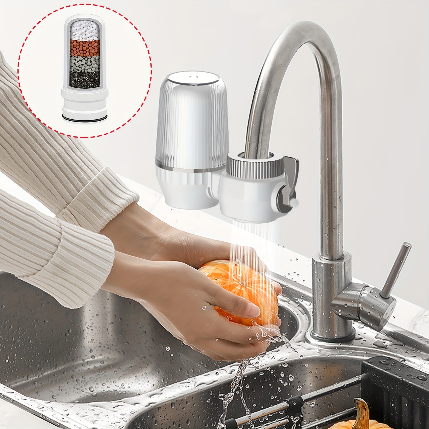 3pcs Filtres de montage de robinet, filtre à eau de robinet, purificateur  d'eau du robinet pour robinet, purificateur d'eau de robinet de cuisine