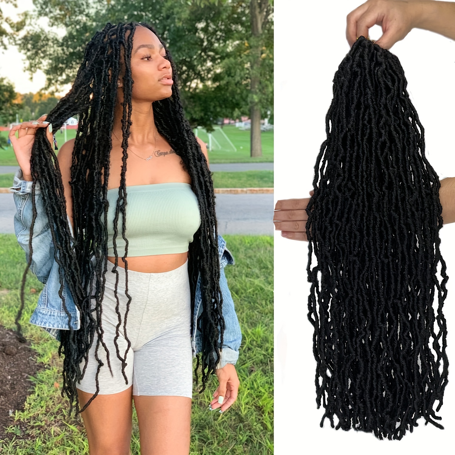 Détresse locs faux locs perruque dreadlocks perruque rasta locs