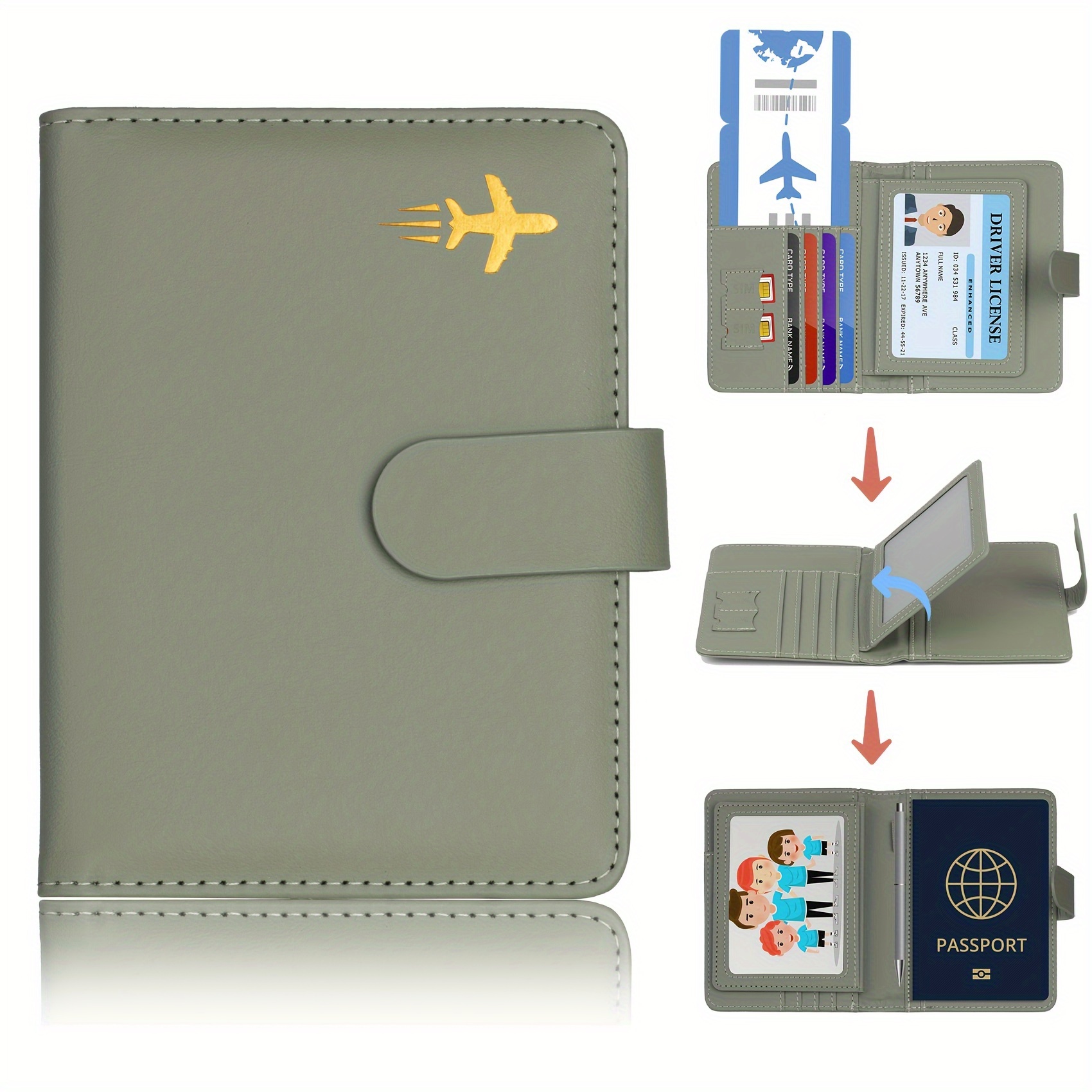 1pc Funda Pasaporte Viaje Titular Tarjeta Crédito Pasaporte - Temu
