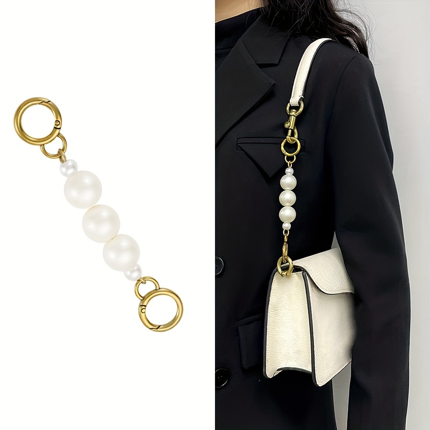Faux Pearl Beaded Chain Strap Purse Chain Bag Accessories Purse