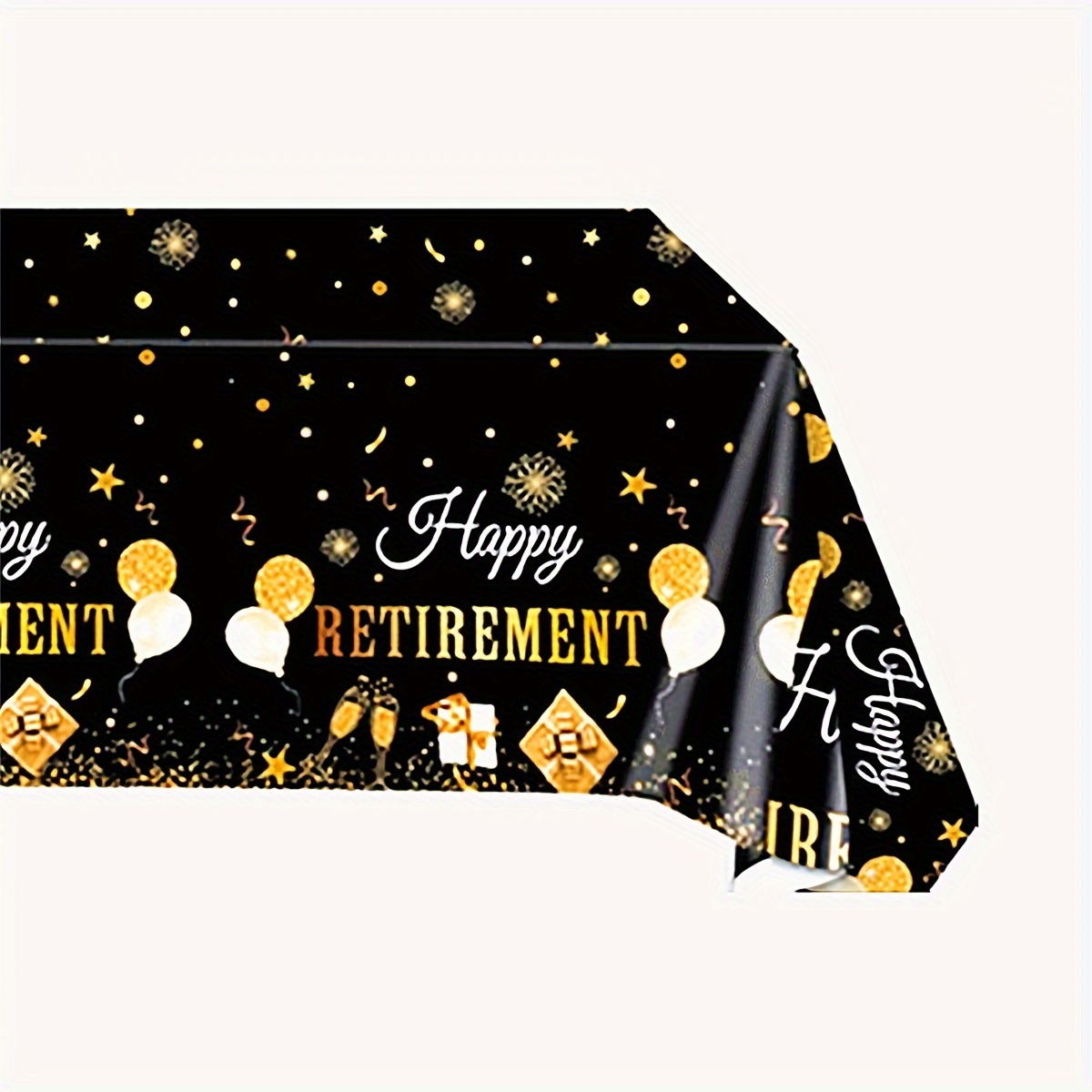 9pcs Retirement Party Centerpiece Honeycomb Black-gold Table Decorations,  Suitable For Happy Retirement Party Supplies