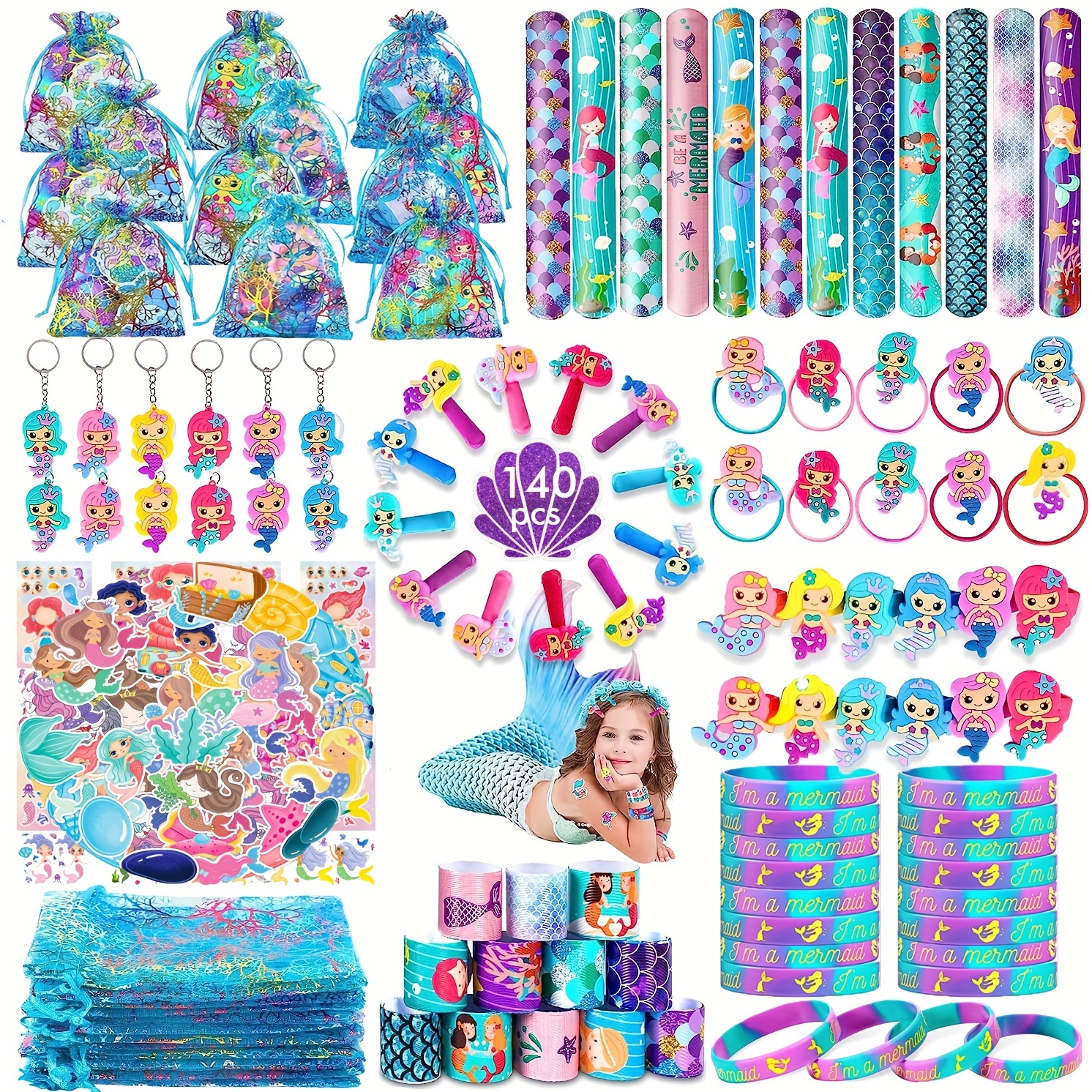 8pcs Mermaid Party Favors, Mermaid Girl Drinking Straws, Mermaid Birthday  Party Supplies, Decorations, Under The Sea Party Supplies, 4 Designs