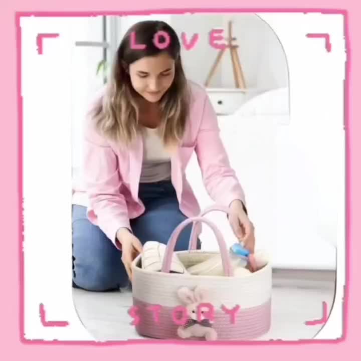 Cute Bunny Diaper Storage Basket for Kids
