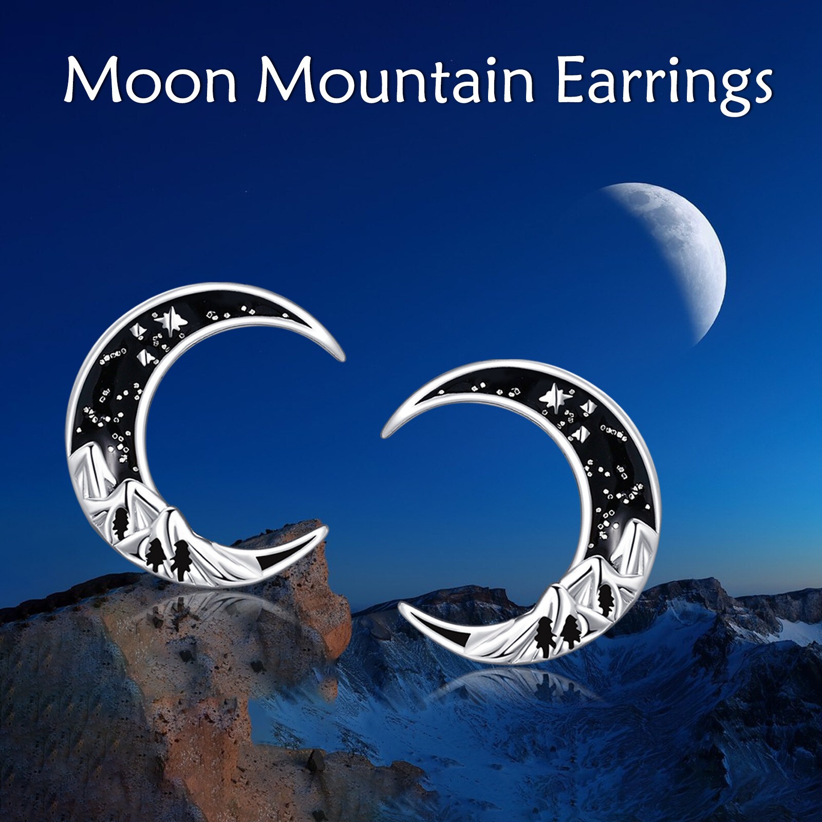   moon earrings for women 925 sterling   stud earrings moon jewelry Product details 3