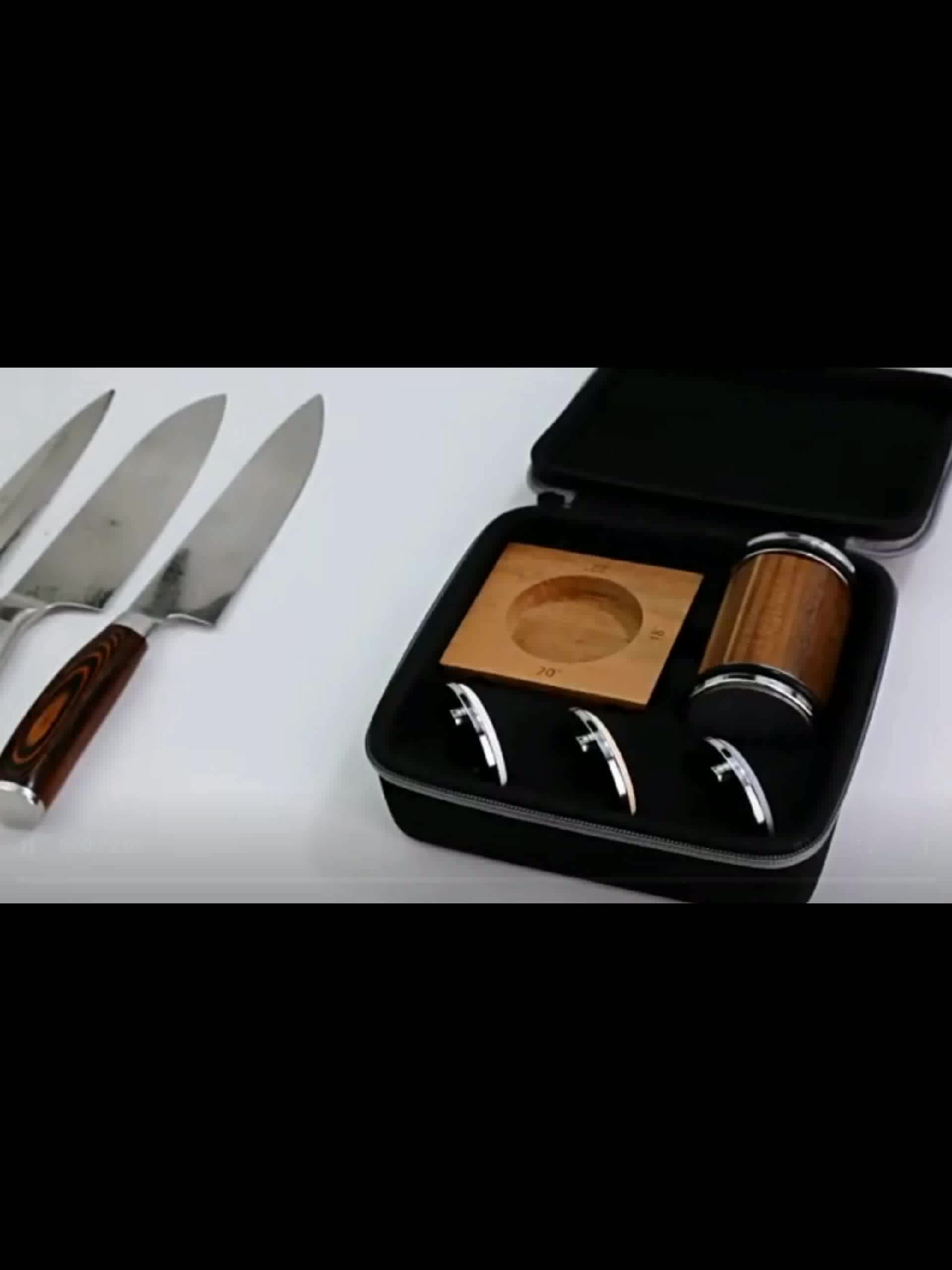 tumbler rolling knife sharpener 3 stage