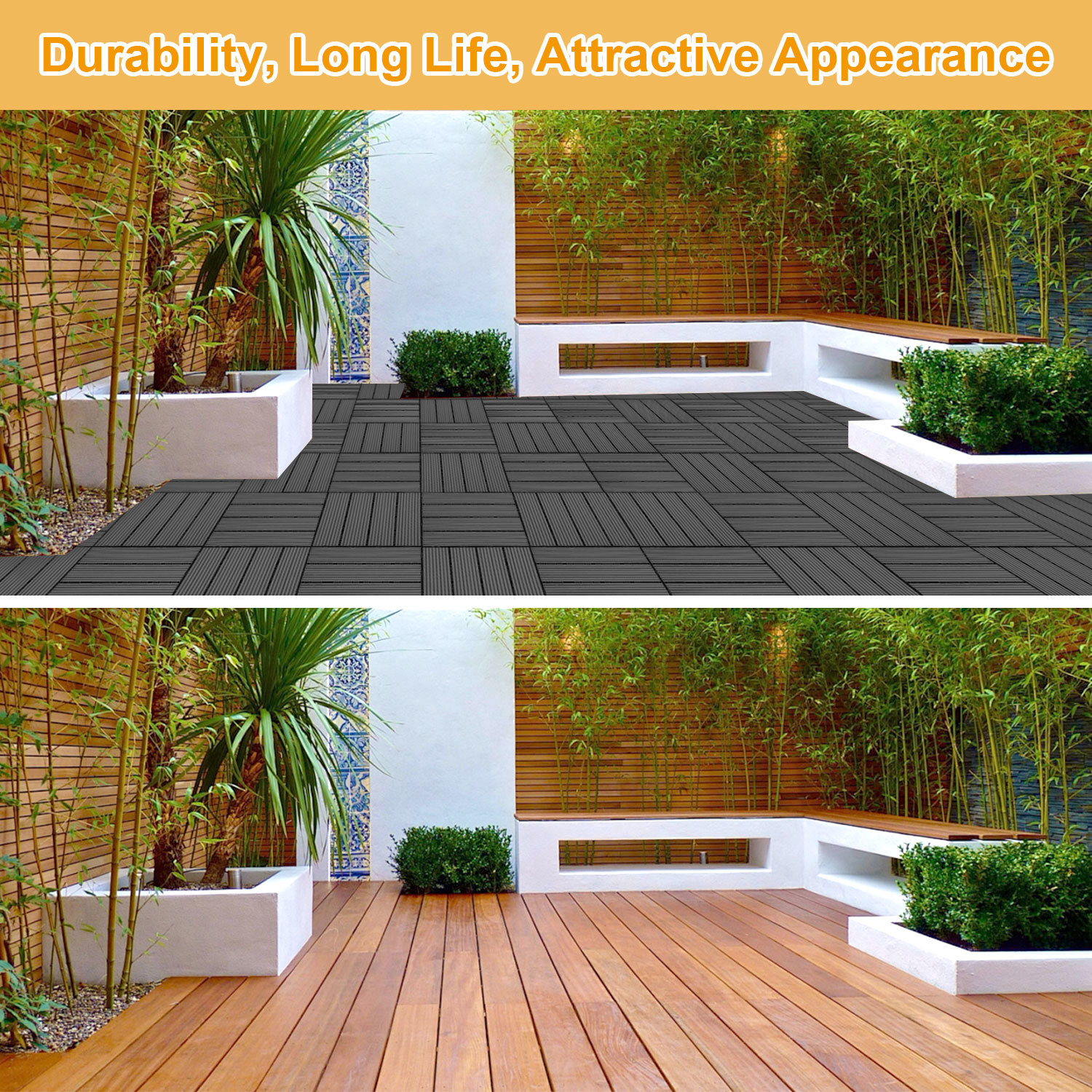 Terrace Tiles 6m² Wooden Tiles 30x30 Cm 66pcs For Terrace Balcony Terrace Tiles Wood Tiles With
