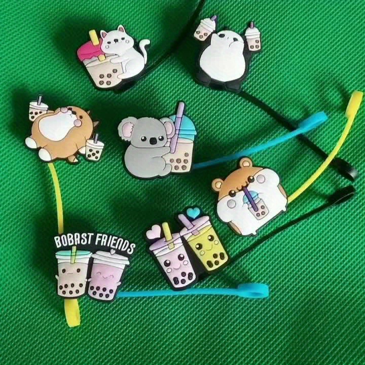 Lovely Cartoon Reusable Drinking Straw Plugs Dustproof - Temu