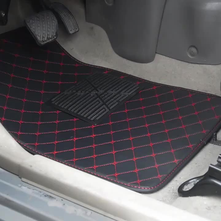4pcs Waterproof Car Floor Mats Front & Rear Leather Car Carpet
