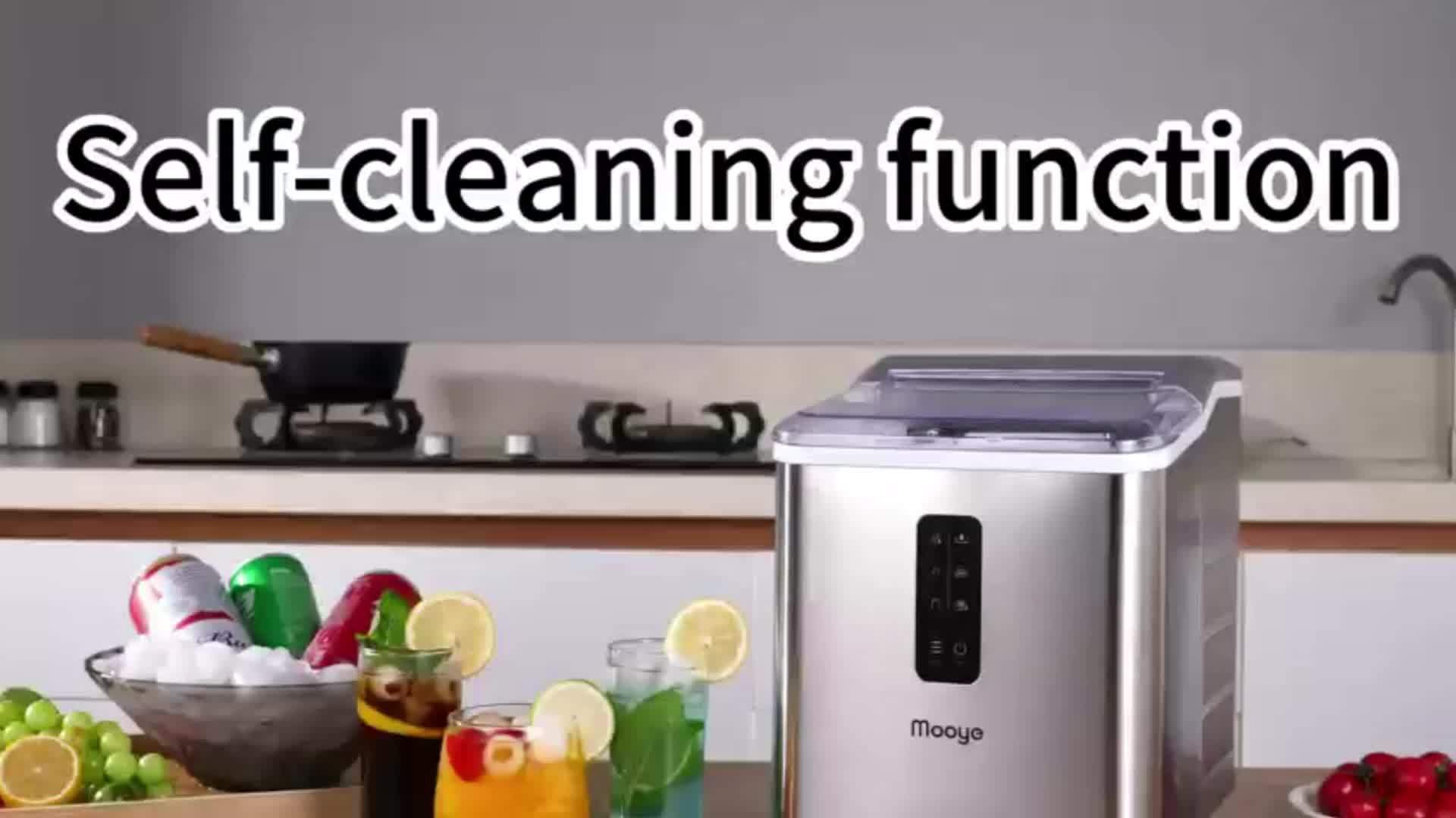 Electric Countertop Ice Maker with Ice Scoop and Basket