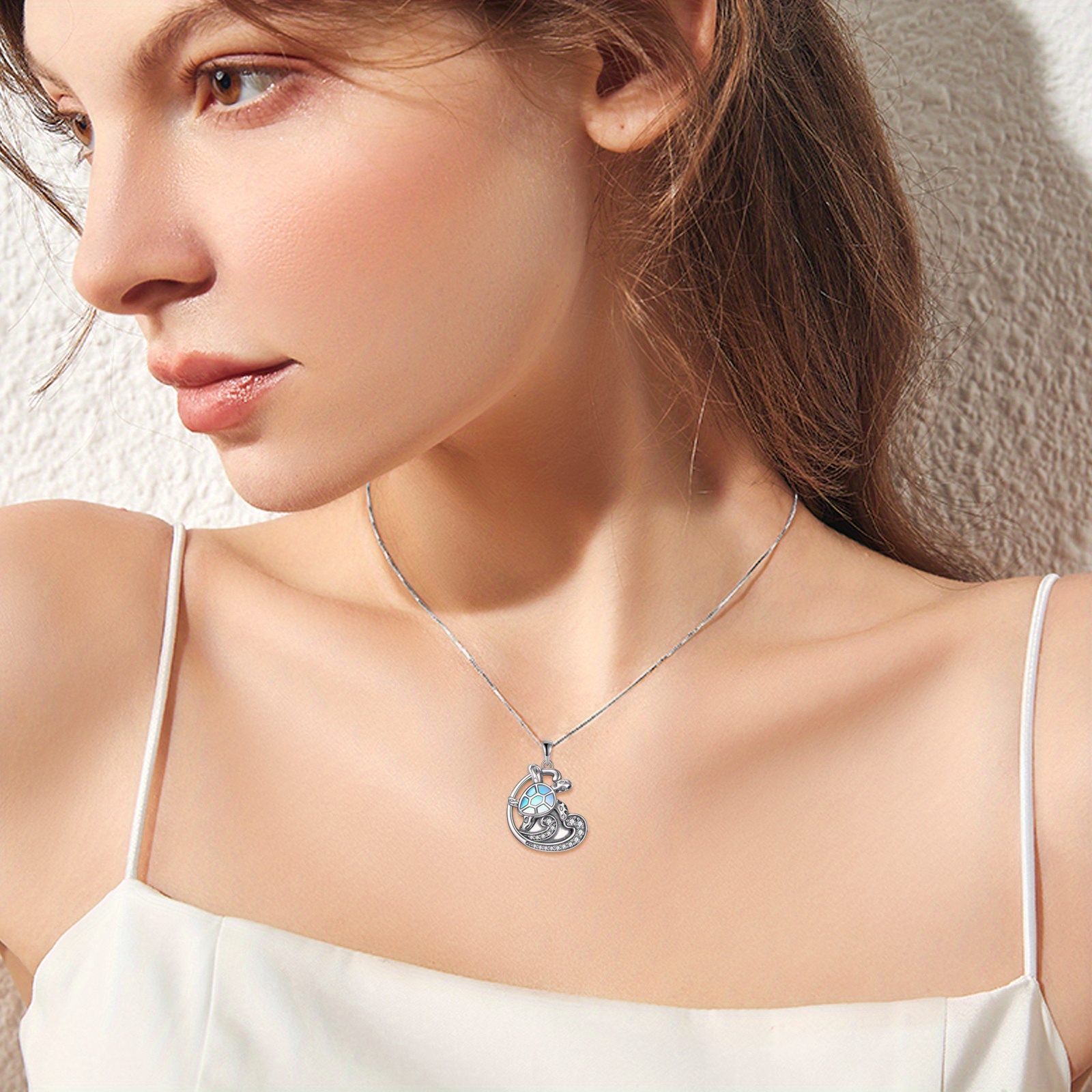 Moonstone Sea Turtle Urn Necklace for Ashes, Sterling Silver