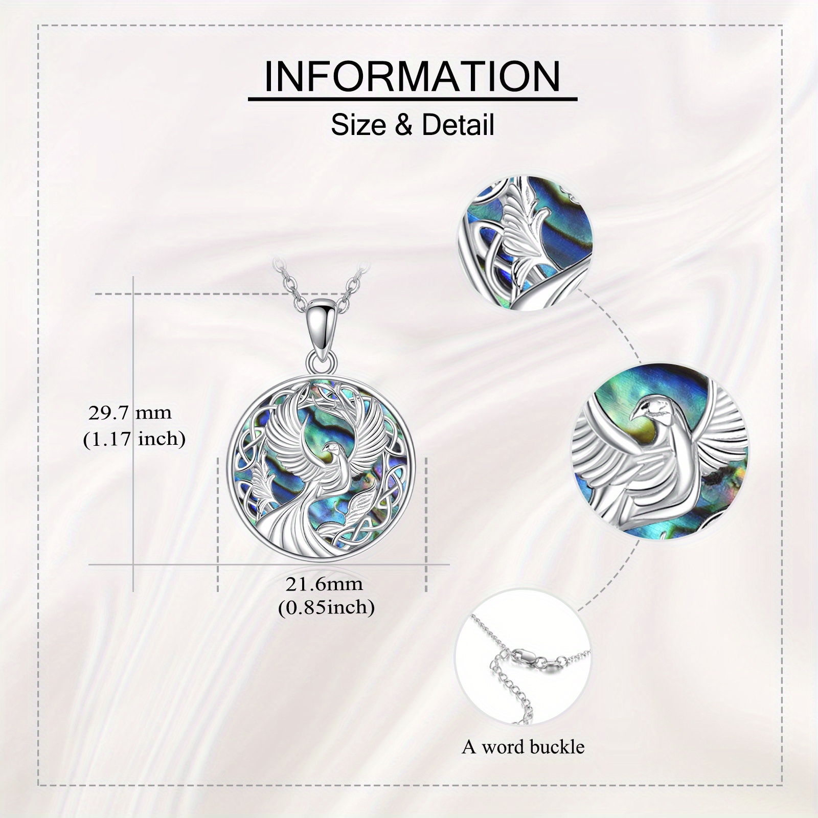 Women's 925 Sterling Silver Phoenix Rising Pendant Necklace