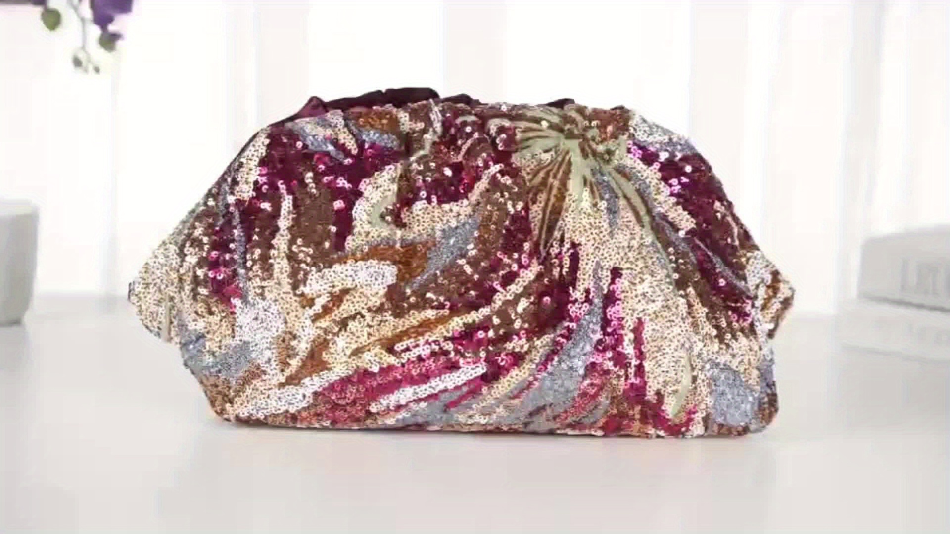 einladende rosenrote pailletten blumen clutch frauen Temu Austria