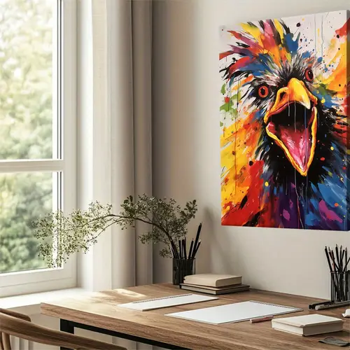 1pc abstract painting of a chicken with vibrant colors and ideal gift for bedroom living room hallway mural wall decoration room decoration