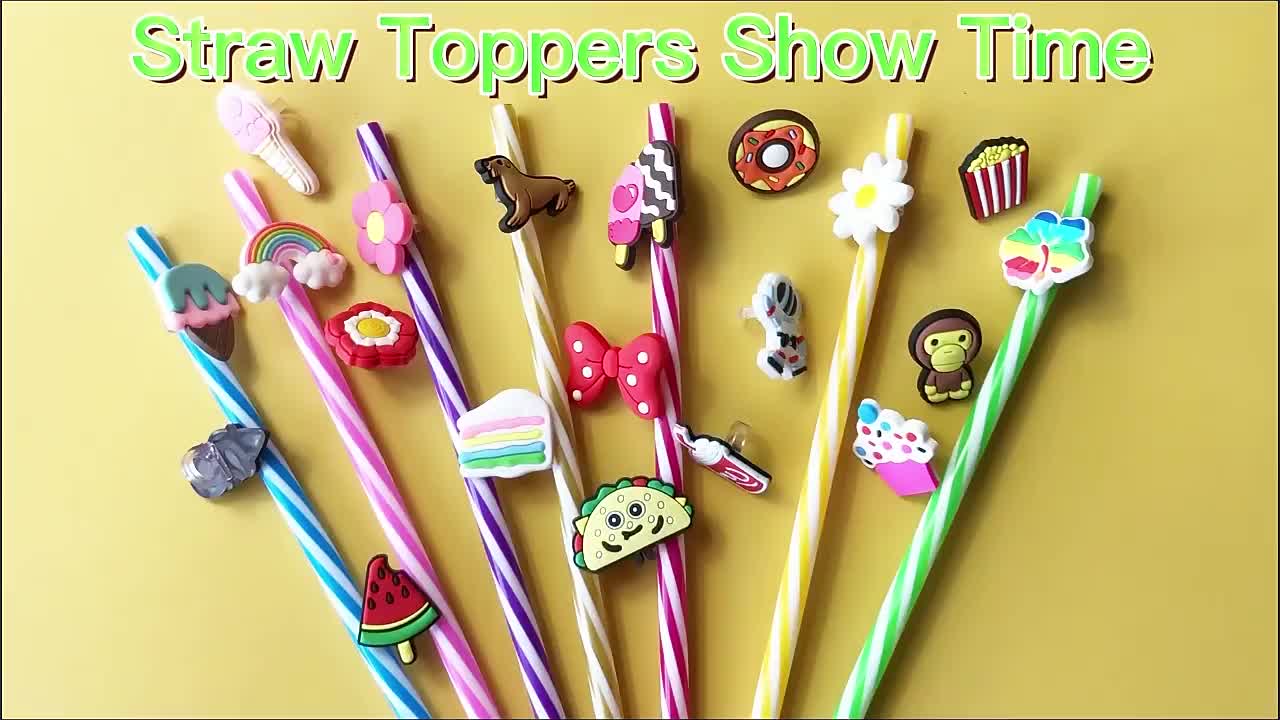  50PC Concha Straw Toppers,Cute cookies Straw Toppers