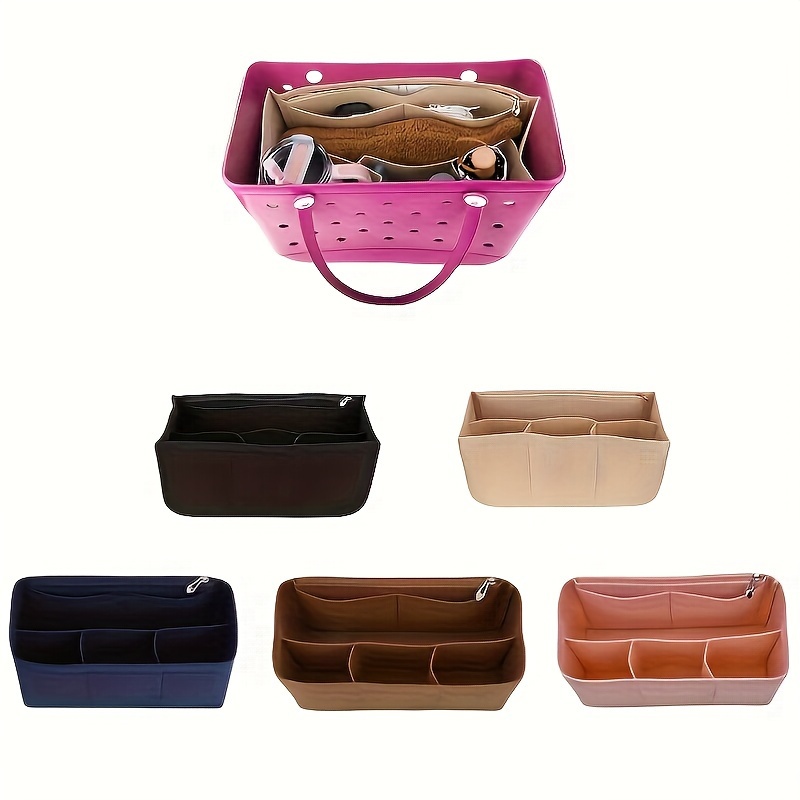 Black Organizer Bag With Multi-pockets Purse Organizer Bag With  Compartments Handbag Inserts Compartment Separators - Cosmetic Bags & Cases  - AliExpress