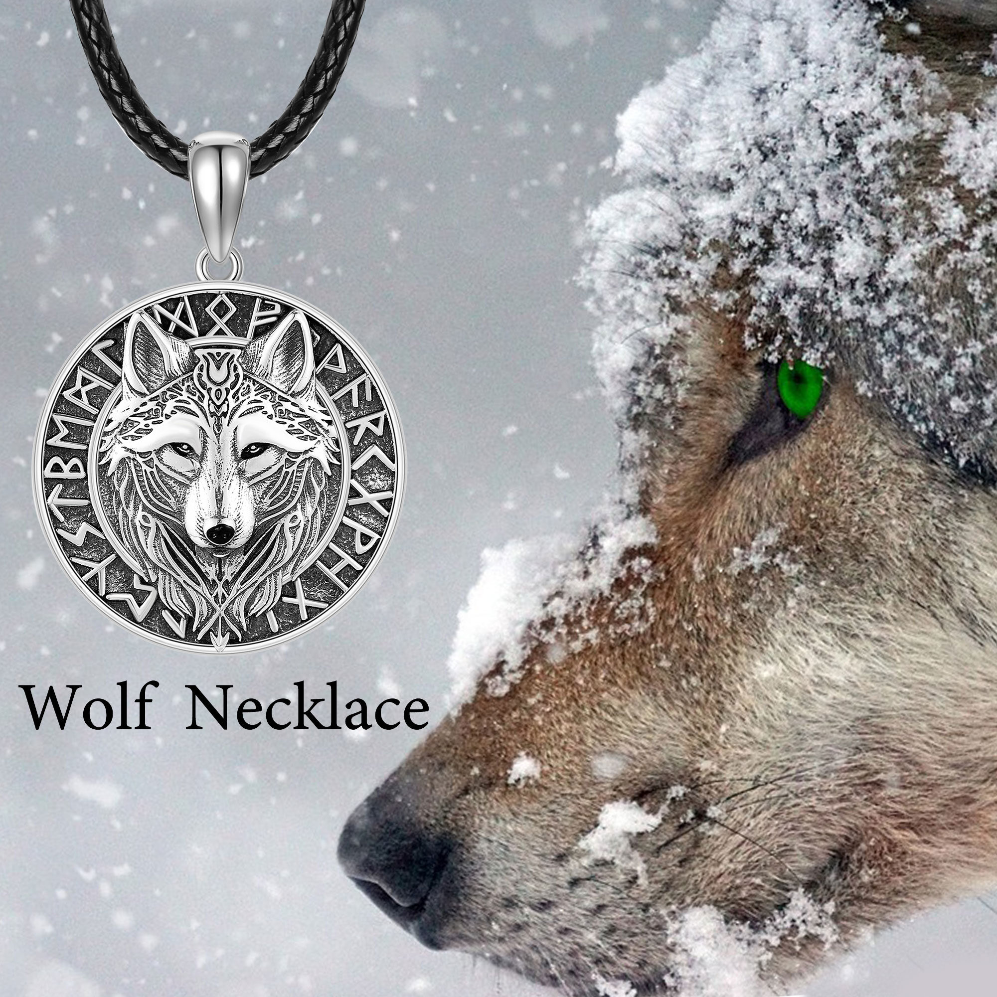 Image of 925 Sterling Silvery Wolf Necklace For Men, Unisex Daily Wear, Birthday & Valentine's Day Gift, Meaningful Present For , Exquisite