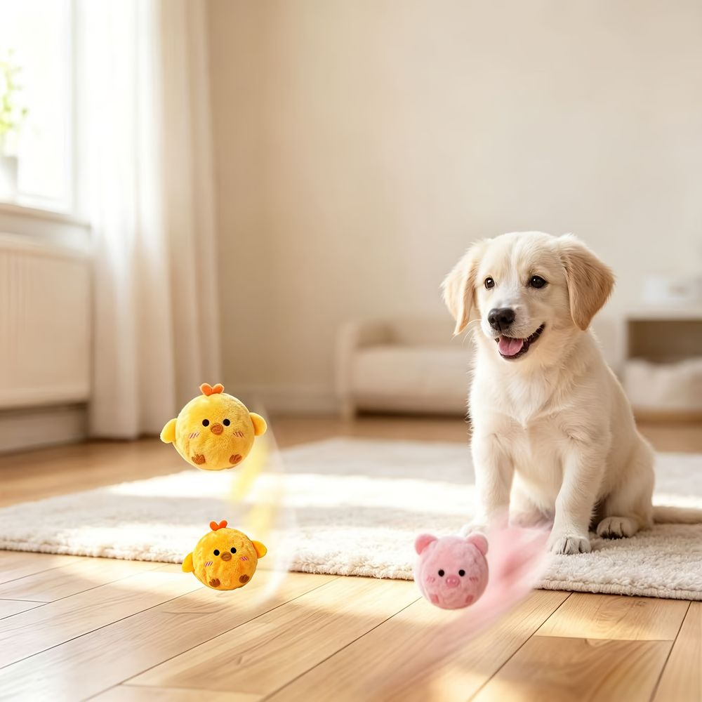 3pcs Interactive Bouncing Sound Toy Ball Set for Pets