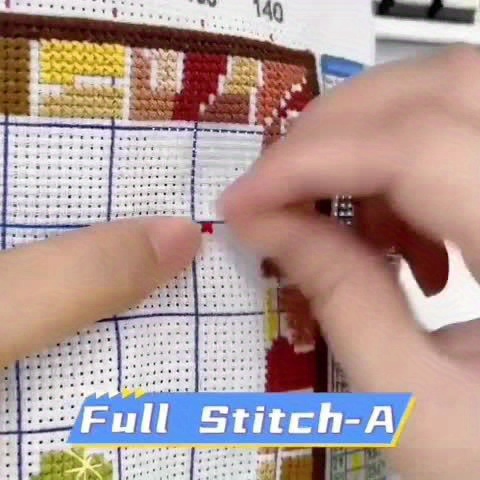 Complete JAGUAR Cross-Stitch Kit, Color-Coded Threads