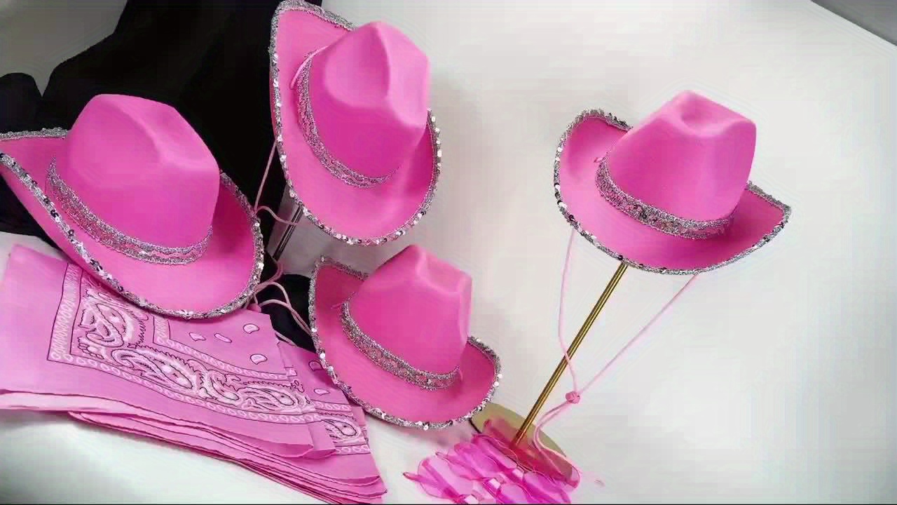 12-Piece Western Cowboy Party Hat and Glasses Set