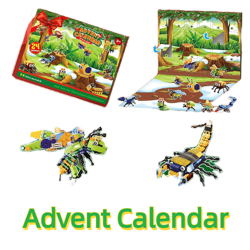  Advent Calendar 2023 with 24 Animal Reusable 12Pcs