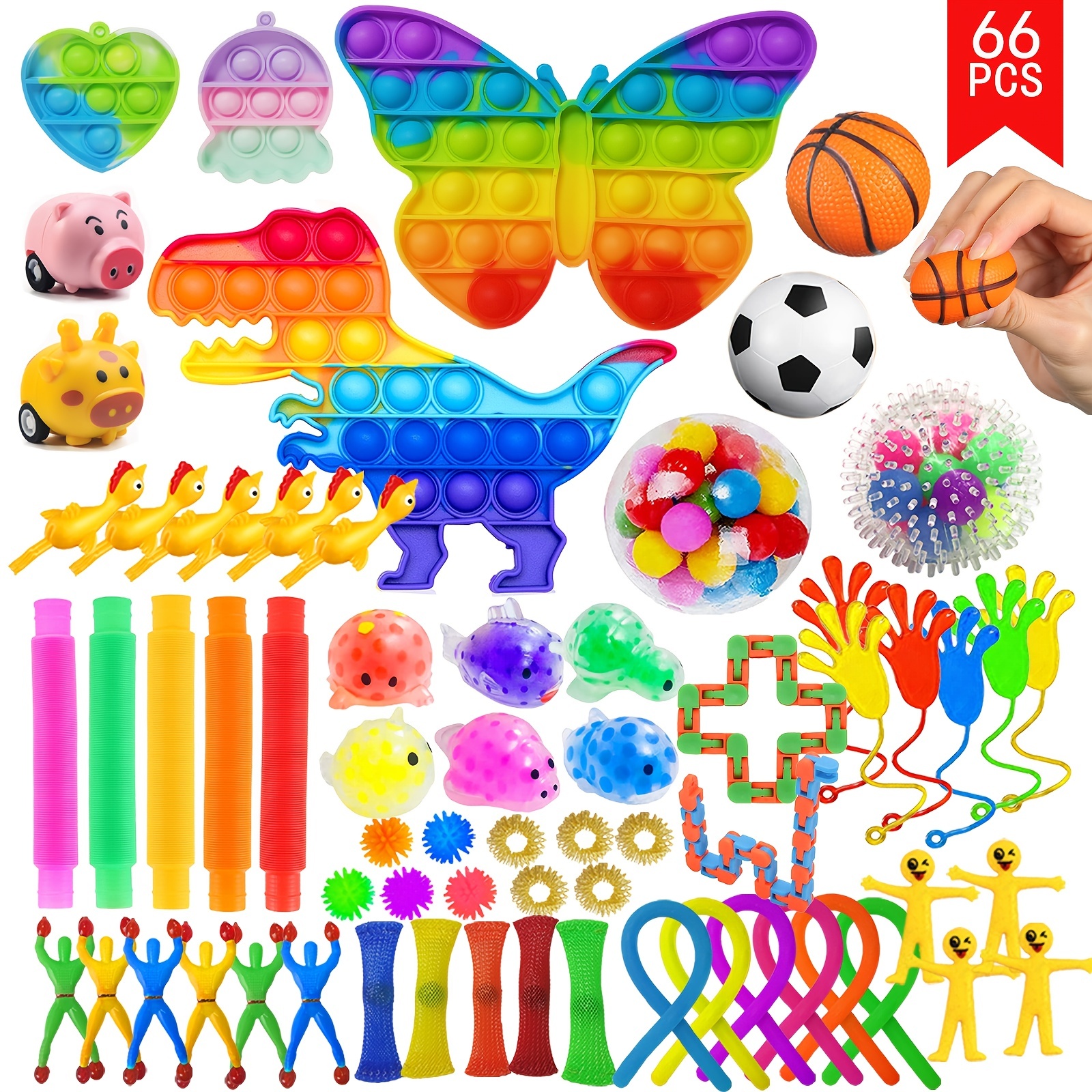 66pcs Fidget Puzzle Games Set, 2 Pop Puzzles Board com Moedas de