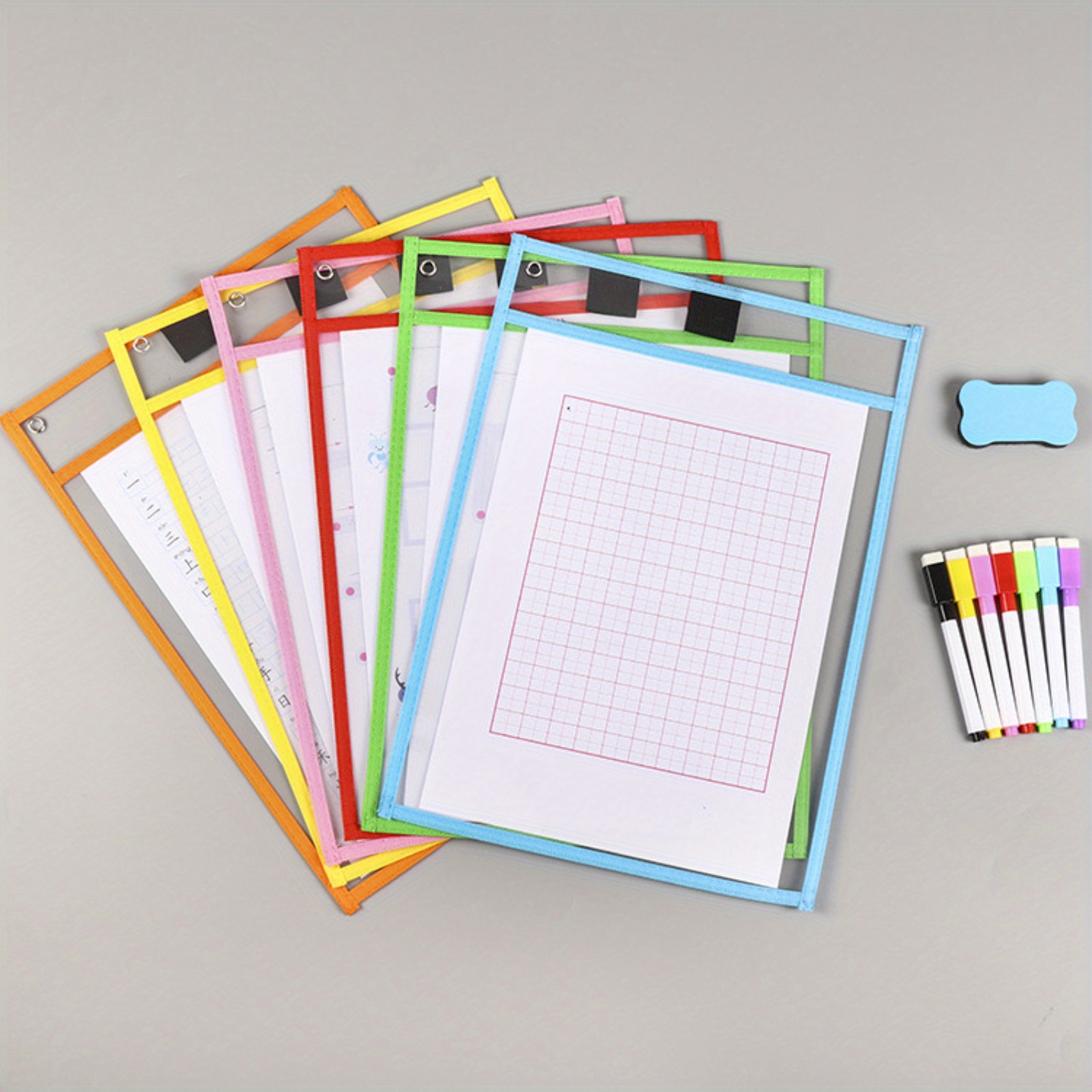 Transparent Dry Erase Pockets Plastic Writting Dry Erase - Temu