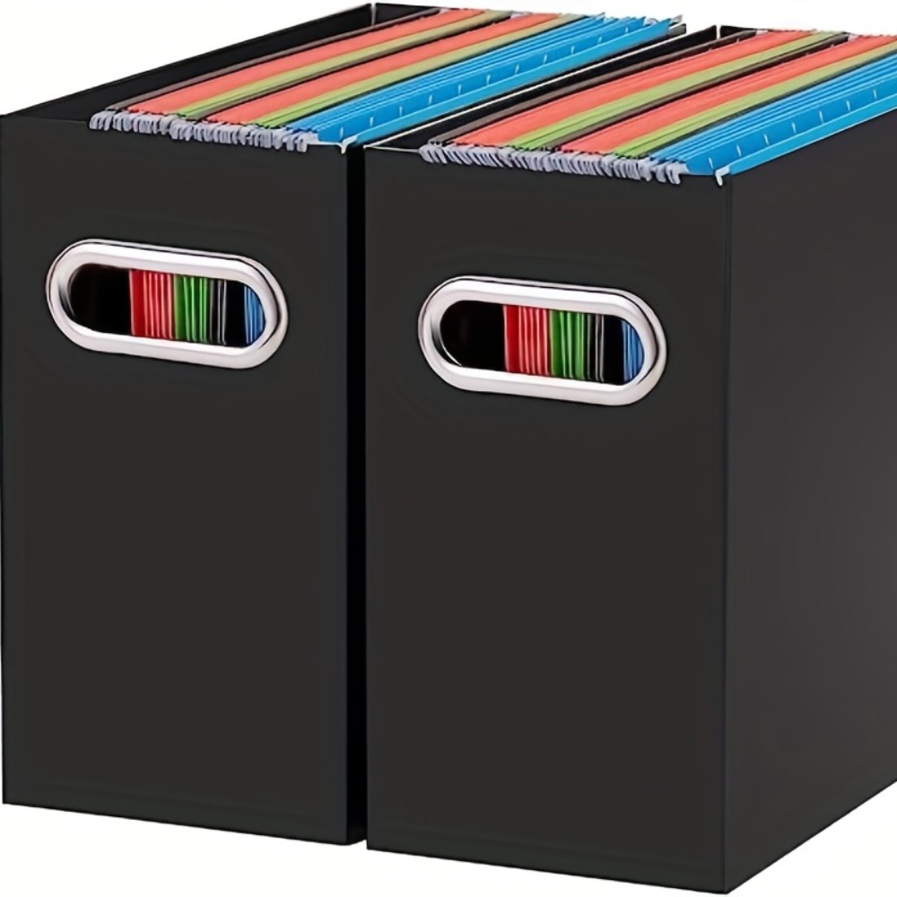 JSungo File Box with 5 Hanging Filing Folders, Document Organizer