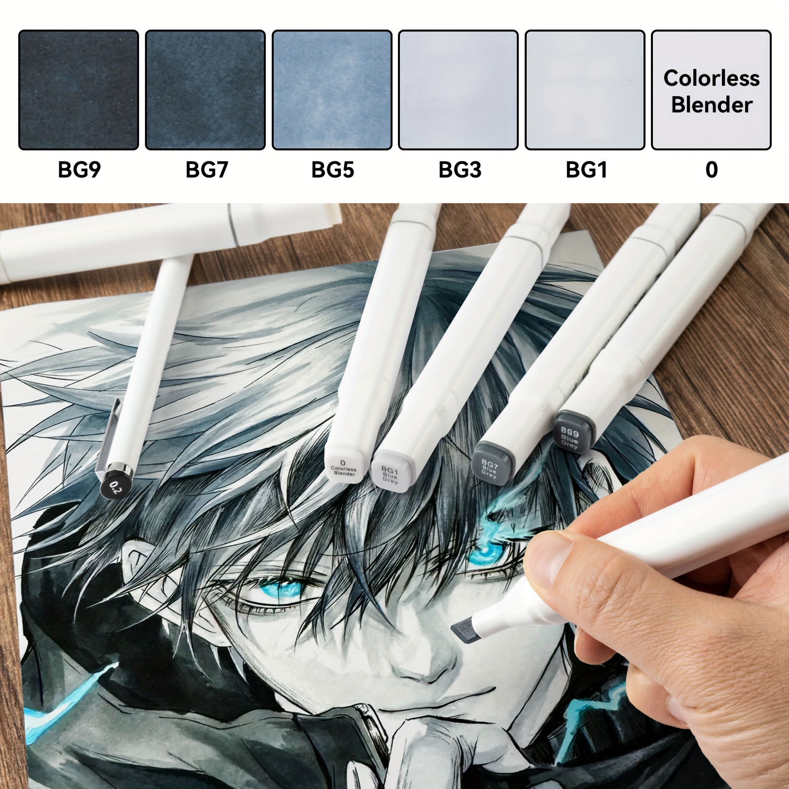 6-color Touch soft head skin tone marker pen anime hand drawn art painting  soft hair alcohol oily painting face pen - AliExpress